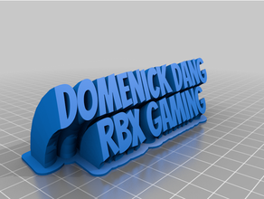 customized sweeping 2-line namdomenidomenickck platee plate text 3d print model - Mito3D