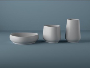 simple cups bowl set 3d print model - Mito3D