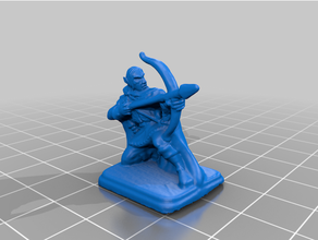 kahraman okçu elf tamir edilmiş 28mm büyücü ayna minyatür 3d print model - Mito3D