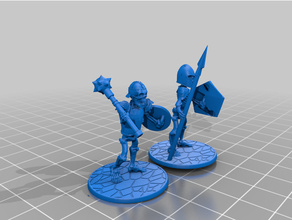 knight skeles 28mm minatures miniature skele skeleton 3d print model - Mito3D