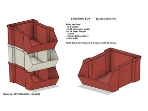 stacking box - garage 80x120x50 3d print model - Mito3D