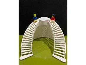 kavisli merdivenler diyorama Lego minifigs mini kaçaklar 3d print model - Mito3D