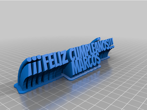 personalizado varrendo 2 line prato texto marcos 3d print model - Mito3D