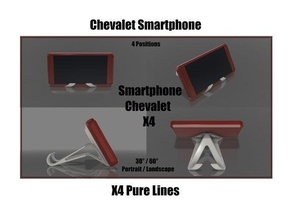 chevalet Smartphone x4 rein Linien 3d print model - Mito3D
