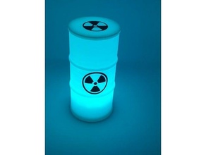 nuclear drum lamp tealight barrel candel lampshade rgb led tealightholder holder waste 3d print model - Mito3D