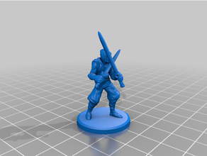 ninja ryker dnd miniature mini ninjamma1 3d print model - Mito3D