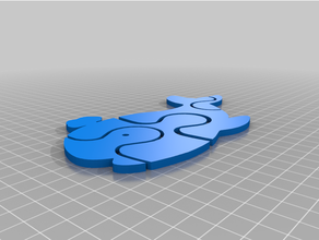 kids whale puzzle 3d door magnet 3d print model - Mito3D
