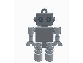 personnalisable mignonne robot porte clés 3d print model - Mito3D