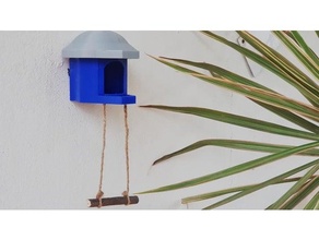 parete montare uccello Casa coda rondine articolazioni birdhouse Fai 3d print model - Mito3D