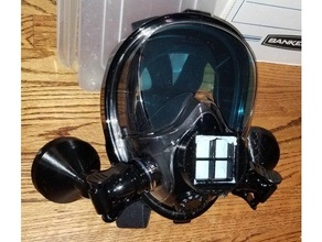 covid mascarar snorkel máscara facial 3d print model - Mito3D