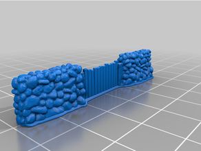 stone wall gate - remix 15mm v2 3d print model - Mito3D