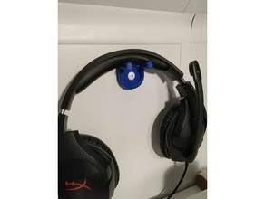 headphone hanger headphones holder hook wall 3d print model - Mito3D