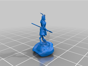Guerreiro fauno masmorras dragões fantasia miniatura tampo mesa jogos martelo guerra mulher 3d print model - Mito3D
