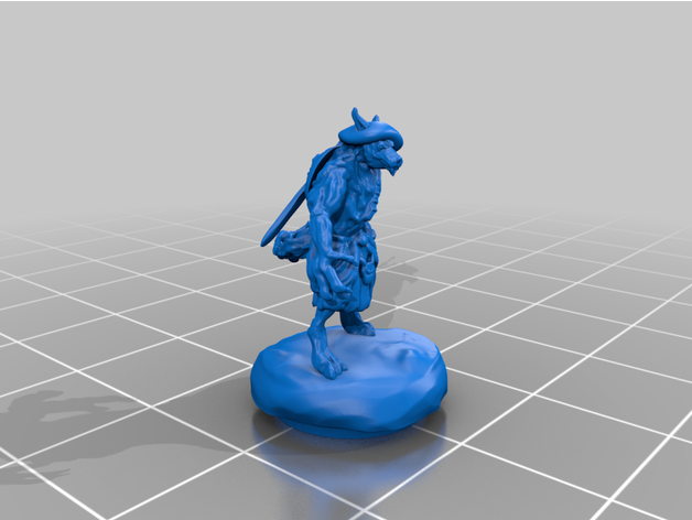 yayla kurt adam 1 Zindanlar ejderhalar dağcı minyatür masaüstü oyun Kurt 3D print model - Mito3D