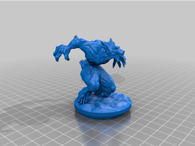 werewolf 1 character dungeons dragons fantasy miniature tabletop gaming werewolf 3D print model - Mito3D
