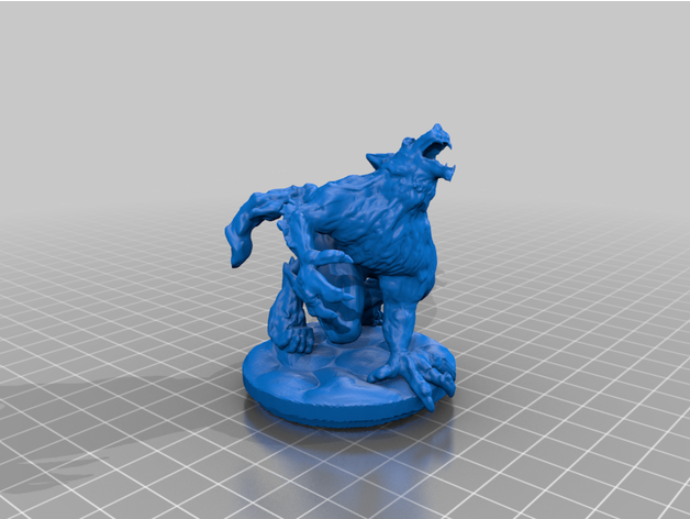 werewolf 3 dungeon dungeons dragons fantasy horror miniature tabletop gaming 3D print model - Mito3D