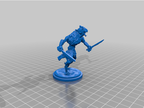 Werwolf Krieger Dungeons Drachen Grusel Miniatur Tischplatte Gaming Wargaming 3d print model - Mito3D