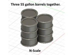 55 gallon barrels tied -- scale 3d print model - Mito3D