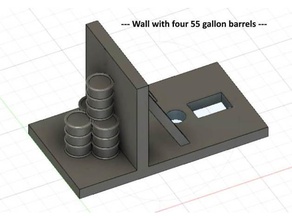 plate forme mur 4 barils commutateur machine échelle 3d print model - Mito3D