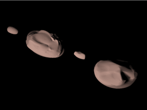 Styx Nix Kerberos Hydra skaliert Astronomie charon Horizonte Pluto Rahmen Modell Solar Platz tno 3d print model - Mito3D