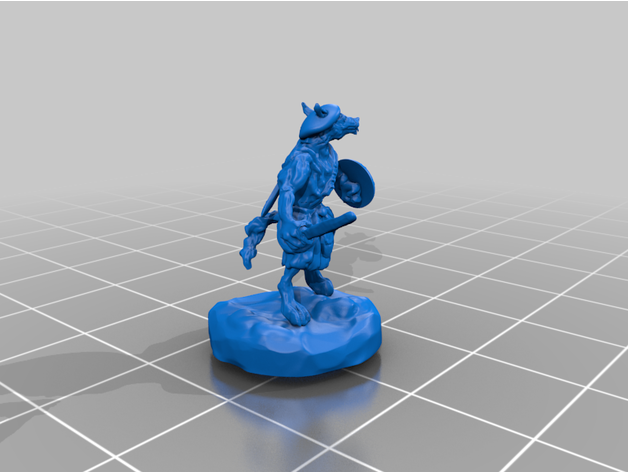 highland werewolf 2 dungeons dragons fantasy highlander horror miniature tabletop gaming 3D print model - Mito3D
