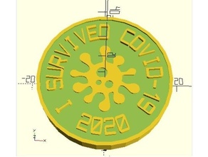 survided covid-19 coin gift coronacoin 3d print model - Mito3D