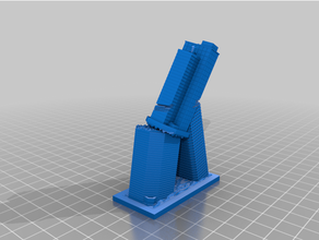 greeble towers collapsing city destruction 3d print model - Mito3D