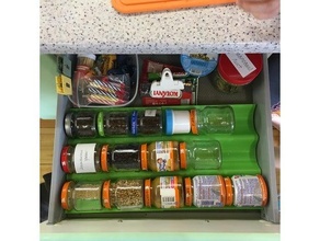 kitchen drawer spice jars inserts holder ikea variera 3d print model - Mito3D