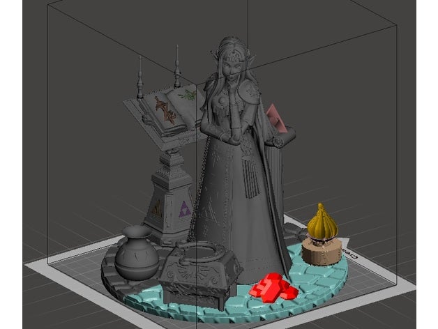 princesa zelda diorama nintendo ocarina hora 3D print model - Mito3D