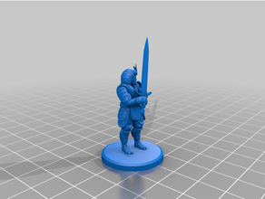 samurai espada dnd miniatura mini 3d print model - Mito3D