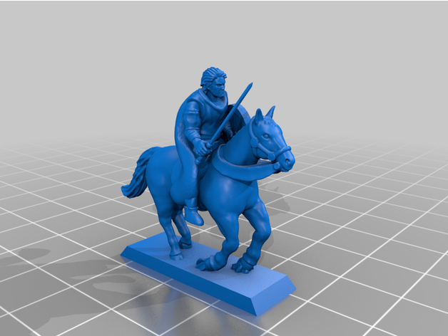 late antiquity - barbarian cavalry commander 20mm 25mm historical tabletop gaming wargaming 3D print model - Mito3D