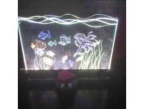 lampe acrylique bord éclairage edgelit allumé bouton LED lumière bande potentiomètre monter 3d print model - Mito3D