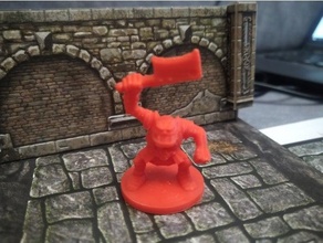 heroquest orc cleaver circle base 3d print model - Mito3D