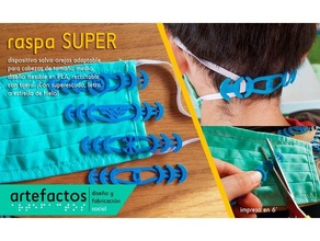 tıraş Süper adaptasyon salva orejas adaptör kovid covid 19 kulak Elasticos kauçuklar baş maskarilla maske koruma korumak Salva Orejas 3d print model - Mito3D