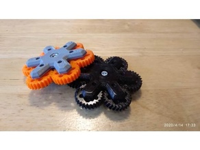 équipement jouet 6 engrenages stress 3d print model - Mito3D