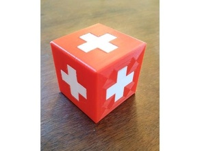 İsviçre çapraz bulmaca küp bayrak 3d print model - Mito3D