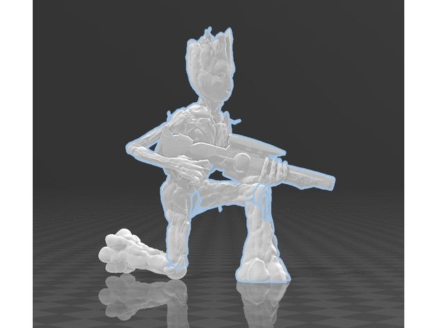 teen groot rifle crouching 3D print model - Mito3D