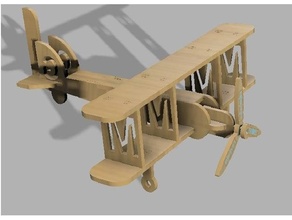 legna aereo aliante Taglio laser 3d print model - Mito3D