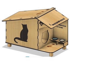 chat maison 3d print model - Mito3D