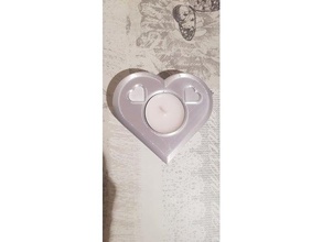 heart shaped tea light candle holder tealight 3d print model - Mito3D