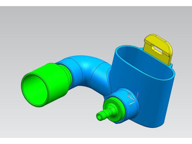 amélioré Charlotte soupape covid 19 cpap tuyau décathlon isinnova Madrid soutien pièces 3D print model - Mito3D