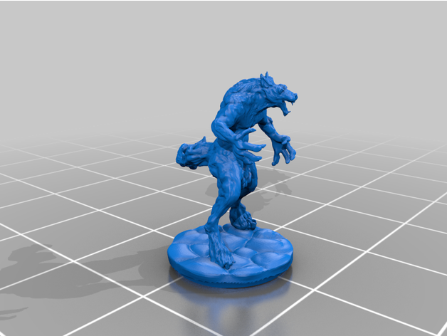 loup garou 5 donjons dragons fantaisie horreur hurlement miniature table 3D print model - Mito3D