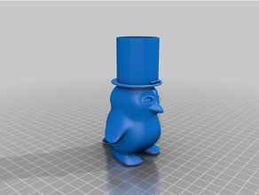 pingüino palillo dientes soporte pasta dental 3d print model - Mito3D