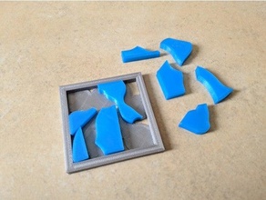 water puzzle - level 1 drop frame ice jig jigsaw simple zen 3d print model - Mito3D