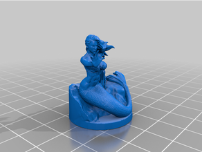 sirena sentado rock dd dnd miniatura mazmorras dragones 3d print model - Mito3D