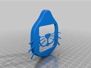 chat visage assiette Montana masque 3d print model - Mito3D