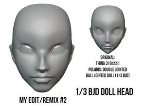 polaris bjd remixado cabeça 2 boneca 3d print model - Mito3D
