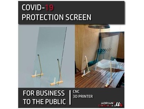 covid-19 protection screen bussiness combat coronavirus defend corona virus covid19 3d print model - Mito3D