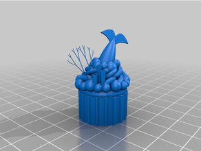 mermaid cupcake coral cupcakes decoration dessert fantasy food model sea sweets 3d print model - Mito3D