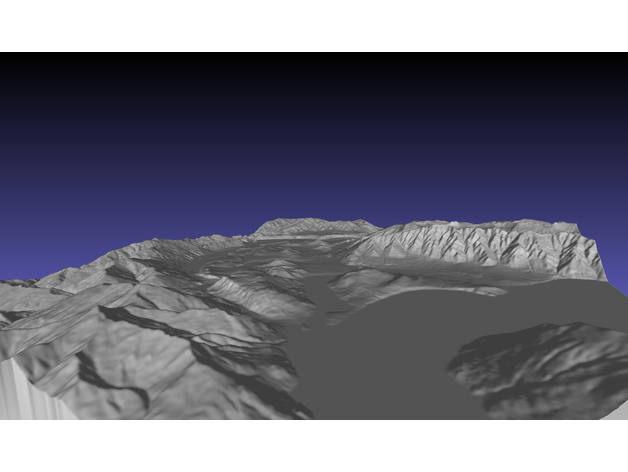 Queenstown huna Neuseeland Berg Topographie Thuna topografisch Karte 3D print model - Mito3D